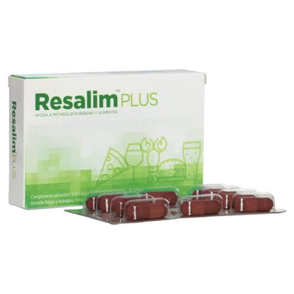 Resalim PLUS - Complemento Alimenticio para Ayudar a Metabolizar Bebidas y Alimentos, Ayuda a disminuir el cansancio y la fatiga - 10 Comprimidos