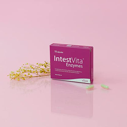 Vitae IntestVita Enzymes 15 cápsulas | Enzimas digestivas y probióticos | Combatir problemas digestivos | Acidez | Malas digestiones | Gases | Cuidado y salud digestiva