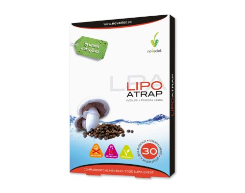 Novadiet - LIPOATRAP Cápsulas con H2OSlim® y Pimienta Negra - Control de Peso, Regulación Lípidos - Apoyo Sobrepeso, Obesidad, Equilibrio Saludable para tu Cuerpo - 30 Cápsulas