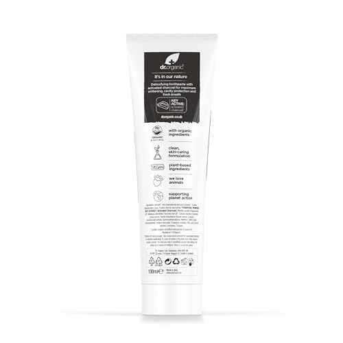 Dr. Organic Pasta De Dientes Carbón Activado, 100 ml (Paquete de 1)
