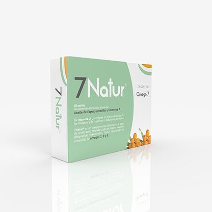 7Natur® 760,12 mg de Margan Biotech. Aceite de Espino amarillo y Vitamina A - OMEGA 7, 6, 9. 40 perlas