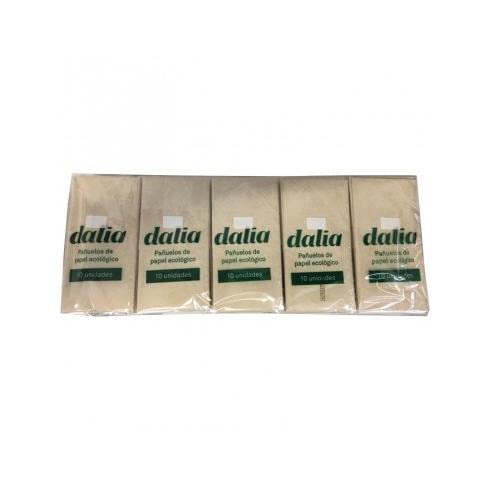 DALIA Pack 10 Paquetes PAÑUELOS Bolsillo Bio, Negro, Estandar