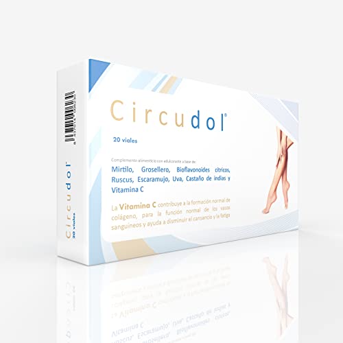 Circudol® (Antes Circudin®) 200 ml de Margan Biotech. Circulación Periférica. MIRTILO | GROSELLERO | BIOFLAVONOIDES CÍTRICOS | RUSCUS | ESCARAMUJO | UVA | CASTAÑO DE INDIAS | VITAMINA C. 20 viales