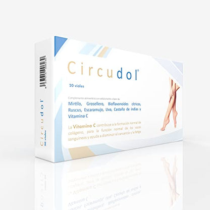 Circudol® (Antes Circudin®) 200 ml de Margan Biotech. Circulación Periférica. MIRTILO | GROSELLERO | BIOFLAVONOIDES CÍTRICOS | RUSCUS | ESCARAMUJO | UVA | CASTAÑO DE INDIAS | VITAMINA C. 20 viales