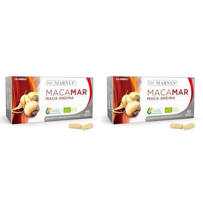 Maca Andina BIO - Macamar - Energía, vitalidad y deseo en la mujer - Para combatir el cansancio y la fatiga - 60 cápsulas vegetales