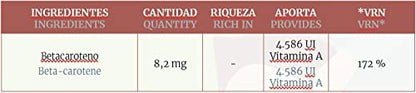 Obire | Beta-Caroteno 8,2 mg | Suplemento Alimenticio Para Piel Seca | Protección Solar de la Piel | Favorece la Absorción de Hierro, Mantenimiento de la Piel y la Visión | 90 Perlas