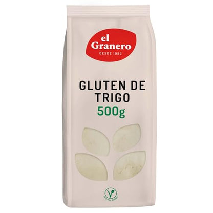 El Granero Integral - Gluten de Trigo - 500 g - Alto Contenido en Proteínas y Fibra - Fuente de Hierro y Minerales - Apto para Veganos - Alimento Natural
