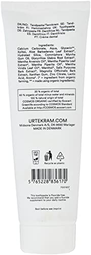 Urtekram Bio9 Toothpaste Organic, Strong Peppermint, 75 ml