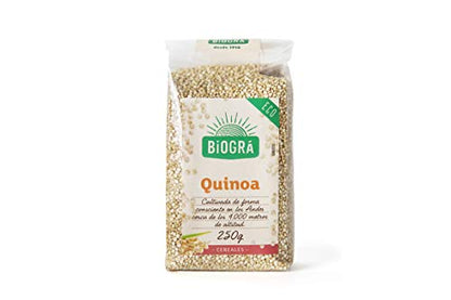 BIOGRÁ - Semillas de Quinoa, Apto para Veganos, Sin Sal, Sin Azúcares, 250g