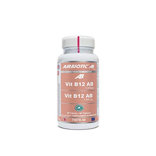 Airbiotic AB - Vit B12 AB Vitaminas para la depresión, anemia y neuropatías, 1000 mg