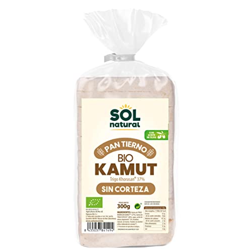 SOLNATURAL Pan TIERNO DE KAMUT SIN Corteza Bio 300 g, Negro