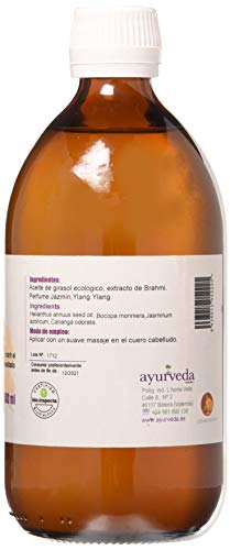 Ayurveda Autentico Aceite De Brahmi Para El Cabello, 500 Milliliters