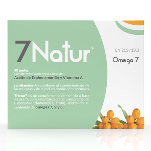 7Natur® 760,12 mg de Margan Biotech. Aceite de Espino amarillo y Vitamina A - OMEGA 7, 6, 9. 40 perlas