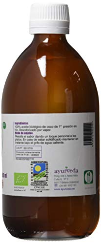 Ayurveda Autentico Aceite De Coco Puro 500 ml