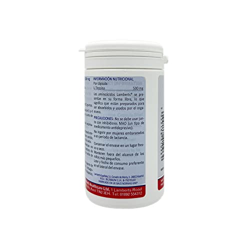 Lamberts L Tirosina 500mg - 60 Cápsulas