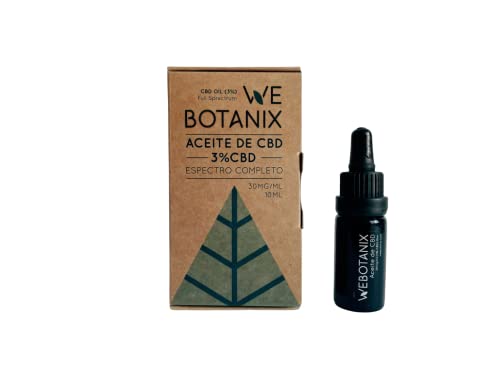 WeBotanix | Aceite CBD 3% | CBD Oil | Aceite de CBD | Aceite CBD Puro Medicinal | CBD Full Spectrum | Aceite de Cáñamo | Gotas CBD | Essential CBD Extract | 100% Natural | Uso Tópico | 10 ml.