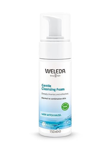 WELEDA Delicada espuma limpiadora, cosmética natural para limpieza profunda de poros para pieles normales y mixtas, espuma de cuidado contra la piel impura en la cara (1 x 150 ml)