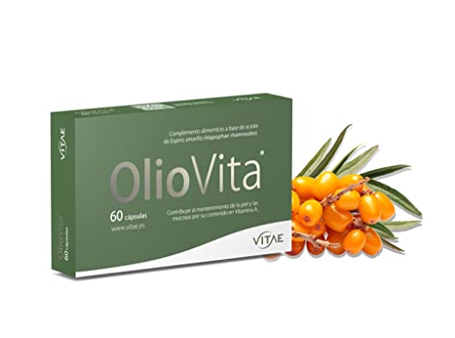 Vitae Oliovita 60 cápsulas | Espino amarillo (rico en omega7) | Hidratación, nutrición y regeneración de piel y mucosas | Combate la sequedad desde el interior