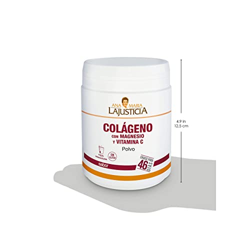 Ana Maria Lajusticia - Colágeno con magnesio y vit c – 350 gramos (sabor fresa) articulaciones fuertes y piel tersa. Regenerador de tejidos con colágeno hidrolizado tipo 1 y 2.