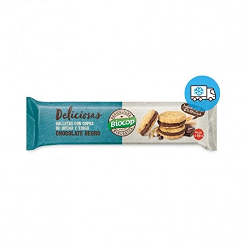 BIOCOP Galleta DELICIOSAS RELLENA Choco Negro 150G, Estándar, Único