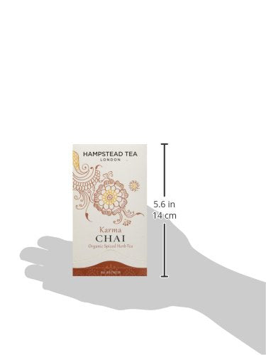Hampstead Tea London Té de hierbas aromáticas Karma Chai orgánico / Infusión orgánica Karma Chai con hierbas y especias - 1 x 20 sobres (40 gramos)