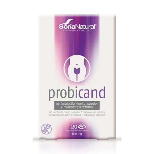 Soria Natural Probicand - Con Inulina, Lactobacillus Reuteri, L Crispatus, L Rhamnosus y Lactoferrina – Ayuda a Mantener el Equilibrio de la Flora y Microbiota Vaginal- Caja con 20 cápsulas de 545 mg