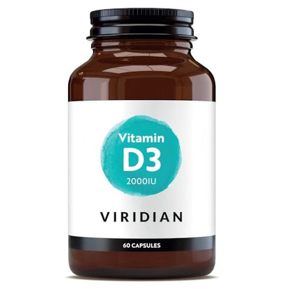 Viridian Vitamina D3 Vegana 2000IU - 60 Cápsulas, 60 unidad, 1