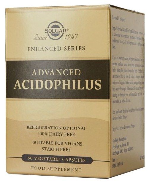 Acidophilus Avanzado Solgar 50 Cápsulas Veganas Alta Potencia