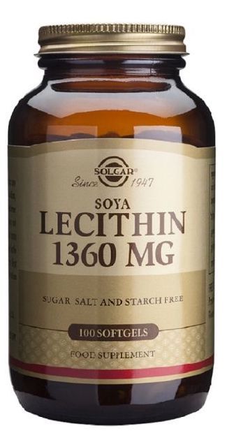 Lecitina de Soja 1360 mg Solgar – 100 Cápsulas Blandas