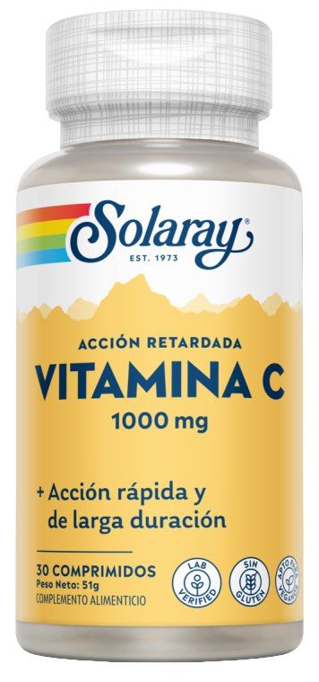 Vitamina C 1000 mg Acción Retardada 30 Comprimidos Solaray