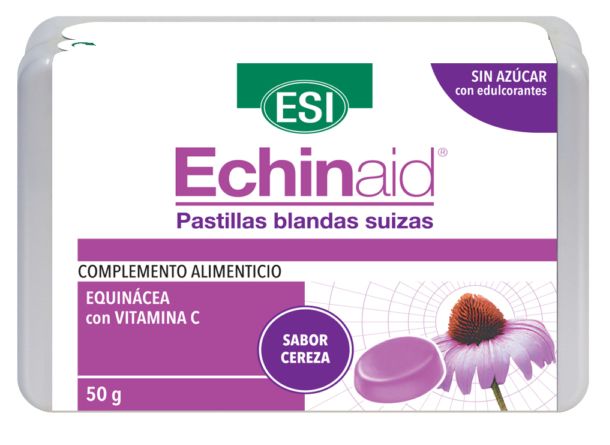 Pastillas Blandas Suizas Echinaid con Vitamina C 50g Sabor Cereza