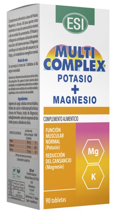 Multicomplex Potasio y Magnesio ESI 90 comprimidos energéticos