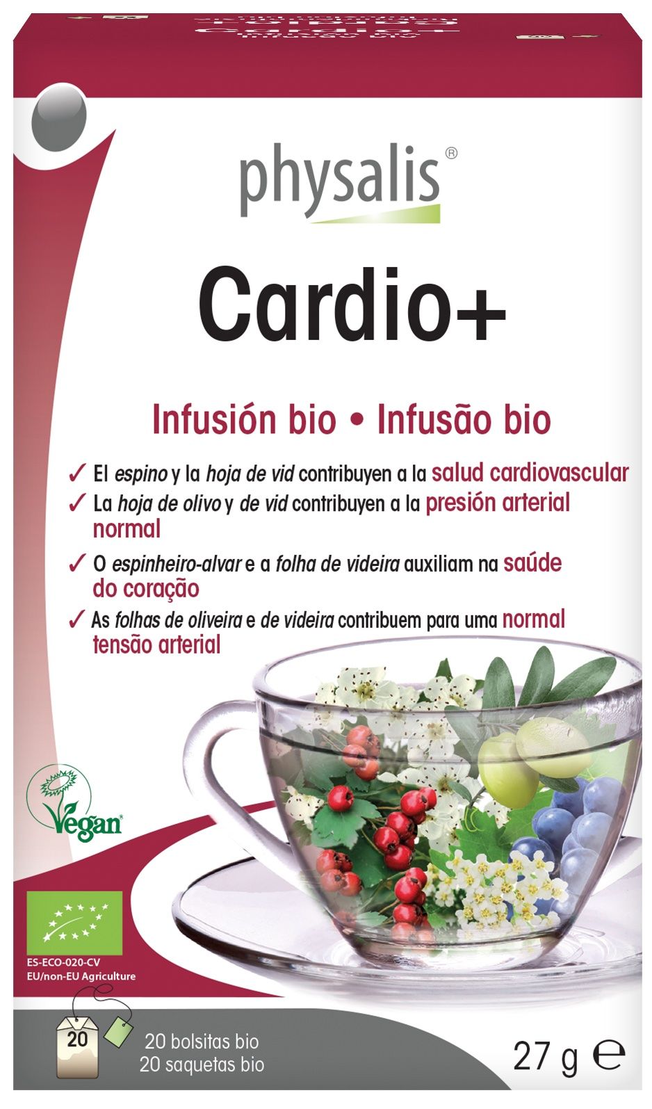 Infusión Cardio+ Bio de Physalis – 20 Filtros para Corazón Saludable