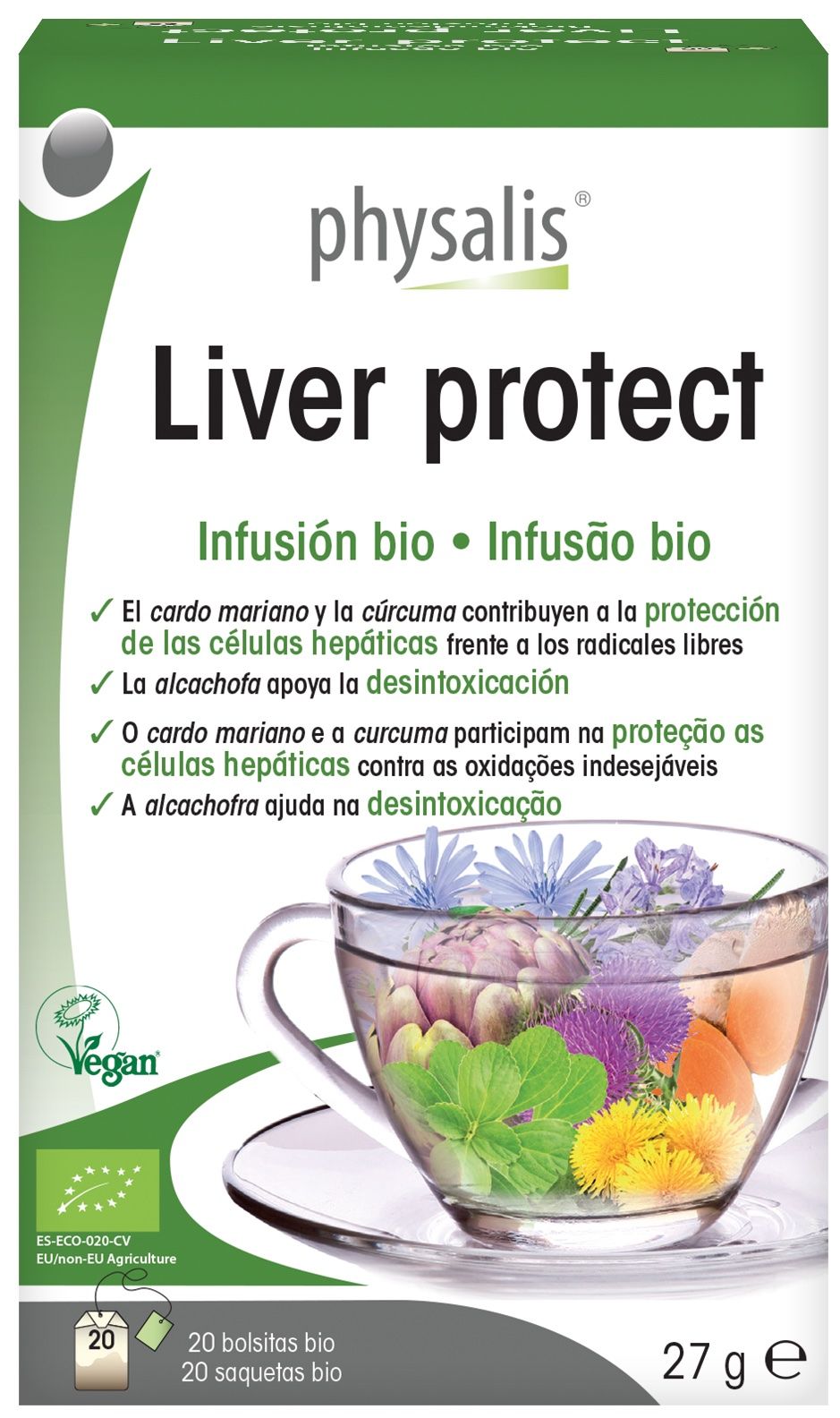 Infusión Liver Protect Bio de Physalis – 20 filtros detox hepático