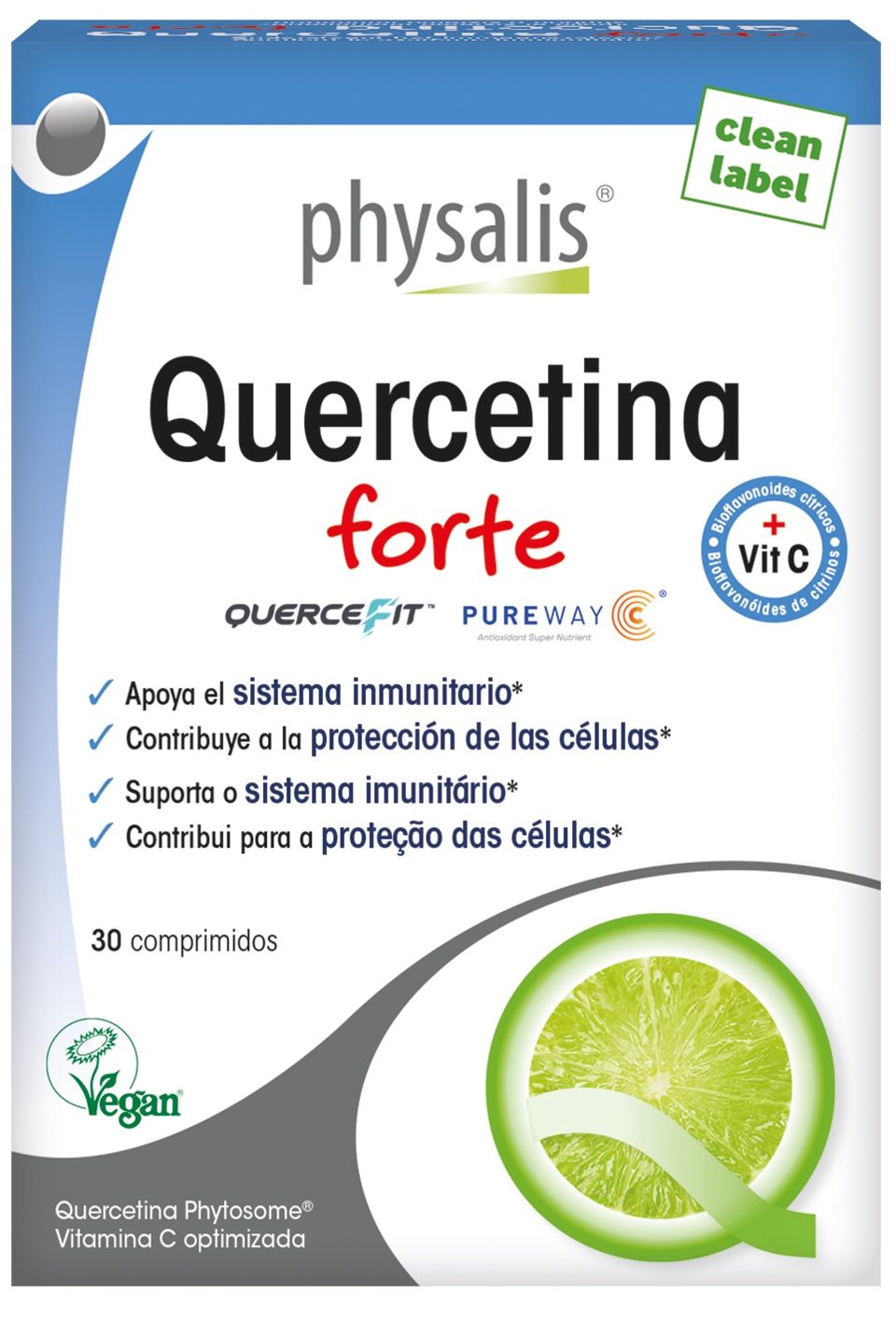Quercetina Forte con Vitaminas C y Phytosome 30 comprimidos veganos