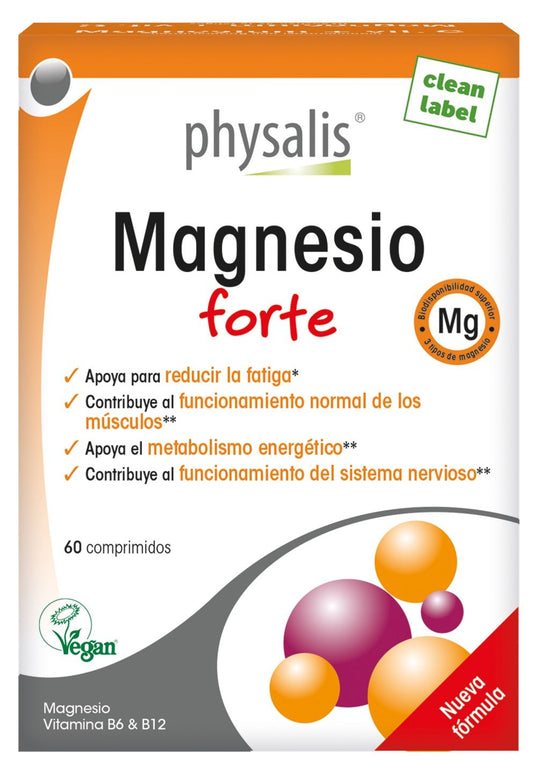 Magnesio Forte Physalis 60 comprimidos alta absorción vegano