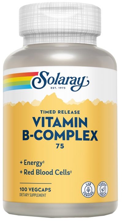 Complejo B-Complex 75 Solaray Acción Retardada 100 Cápsulas Veganas