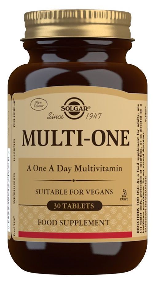 Multi One Solgar 30 comprimidos multivitamínico vegano completo diario