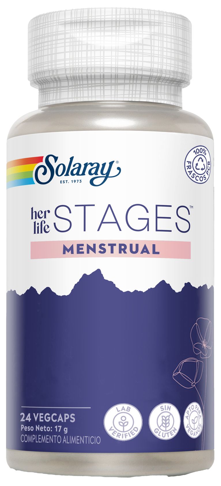 Suplemento Menstrual Her Life Stages Solaray 24 Cápsulas Veganas