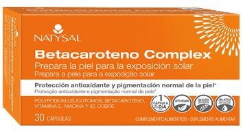 Betacaroteno Complex Natysal 30 Cápsulas Antioxidante para Piel y Visión