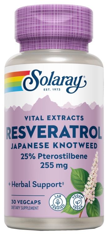 Resveratrol Solaray 30 cápsulas veganas antioxidante premium alta potencia