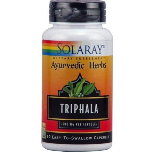 Triphala Solaray 90 cápsulas – mezcla ayurvédica para digestión y metabolismo