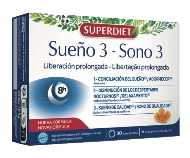 Suplemento Sueño Prolongado Superdiet 30 Comprimidos Naturalmente Eficaz