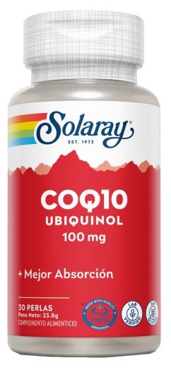 Ubiquinol 100 mg Solaray – Coenzima Q10 antioxidante – 30 cápsulas