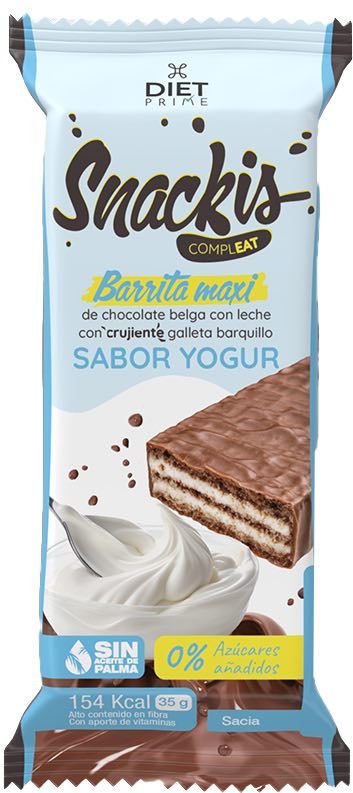Barrita Snackis Compleat Choco Leche Yogur 35g Saciadora Diet Prime