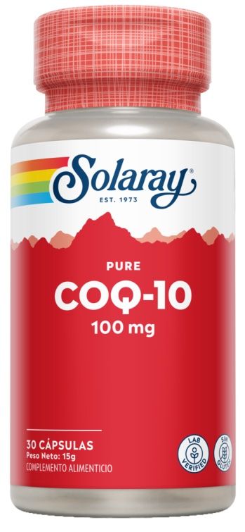 CoQ10 Pura 100 mg Solaray - 30 Cápsulas Antioxidantes