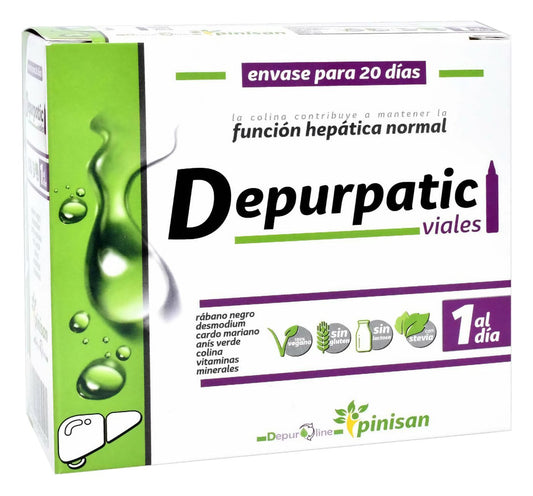 Depurpatic Pinisan 20 Ampollas Suplemento Hepático Detox Natural
