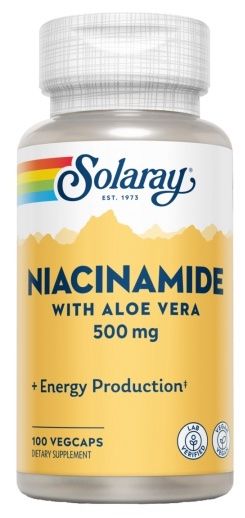 Niacinamida 500 mg Solaray – Suplemento vegano para piel y metabolismo