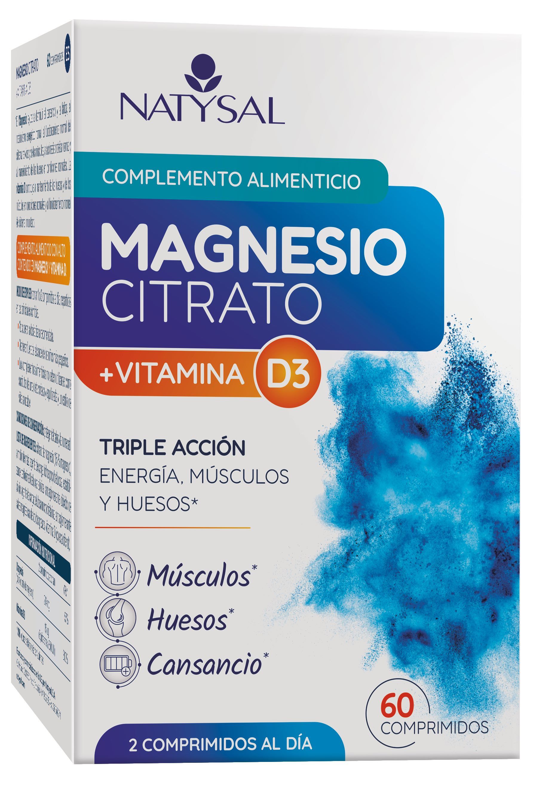 Magnesio Citrato con Vitamina D3 60 Comprimidos Natysal