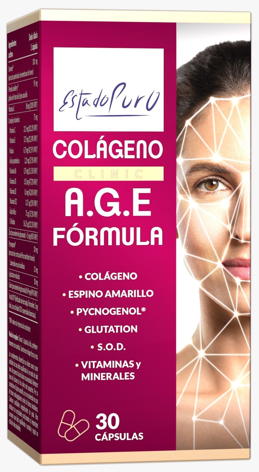 Colágeno A.G.E Fórmula Tongil 30 cápsulas antioxidantes para piel radiante